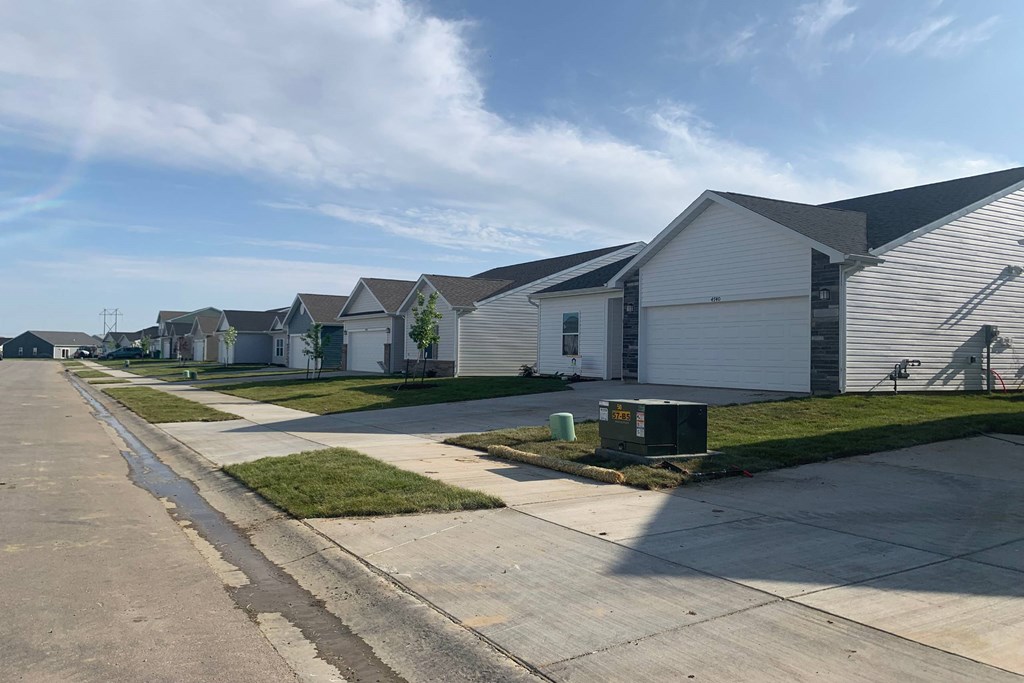 a row of houses on a street